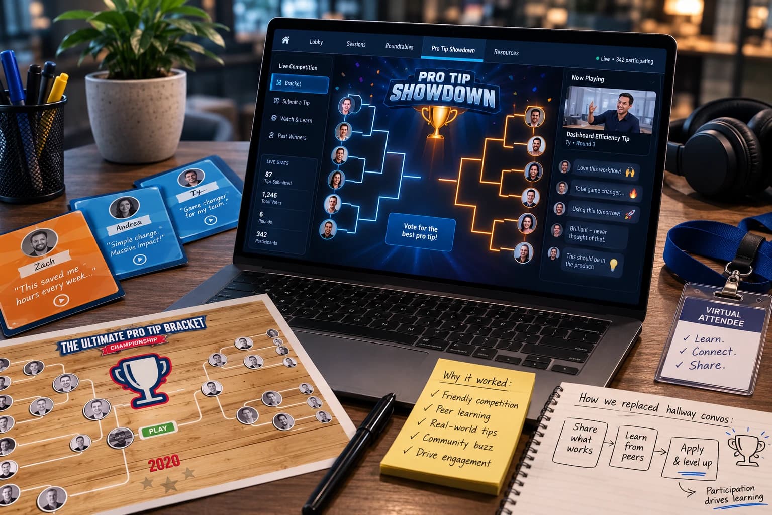 Reconstructed virtual Pro-Tip Showdown learning competition using original tournament concepts